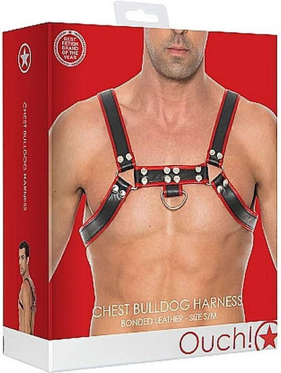 Shots Ouch! Chest Bulldog Harness Black / Red