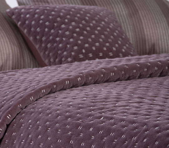 Nef-Nef Homeware Shepard Κουβερλί Υπέρδιπλο Βαμβακερό Wine 230x240cm
