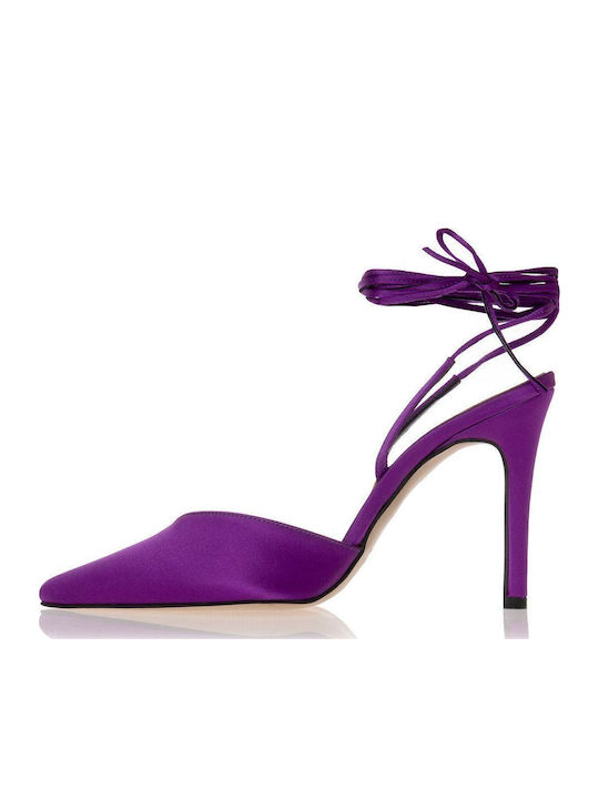 Μυτερές Γόβες με Λουράκι Μωβ