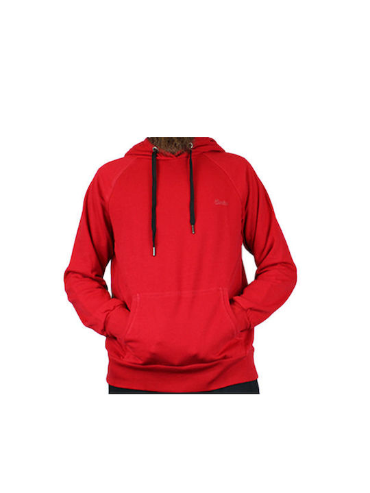 Paco & Co Herren Sweatshirt mit Kapuze und Taschen Rot