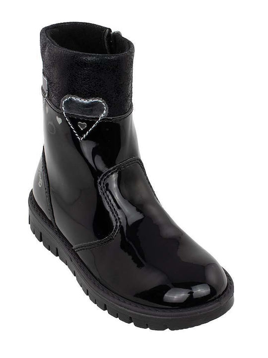 Primigi Kids Patent Leather Anatomic Boots with Zipper Black