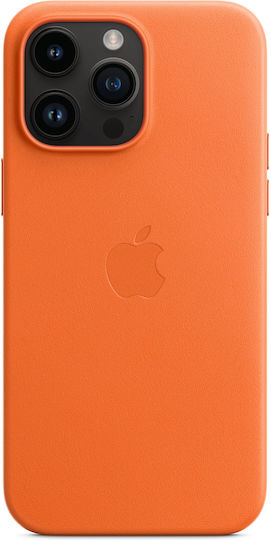 Apple Leather Case with MagSafe Back Cover Δερμάτινο Orange (iPhone 14 Pro Max)
