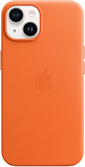 Apple Back Cover Leather Orange (iPhone 14)