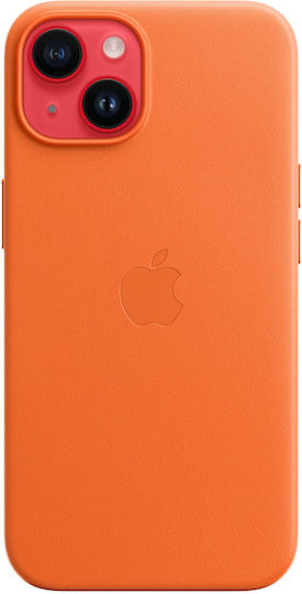 Apple Back Cover Leather Orange (iPhone 14)
