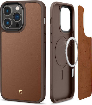 Spigen Cyrill Kajuk Mag Coperta din spate Piele artificială / Silicon Saddle Brown (iPhone 14 Pro Max) ACS04881