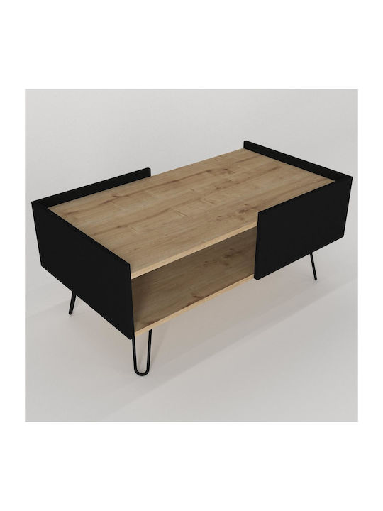 Serifos Rectangular Wooden Coffee Table Natural L100xW55xH45cm