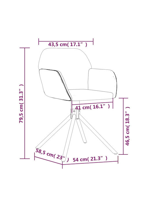 Stühle Speisesaal Dark Grey 2Stück 54x58.5x79.5cm