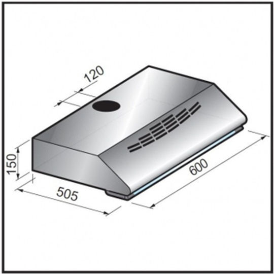 Pyramis Power Ελεύθερος Απορροφητήρας 60cm Καφέ