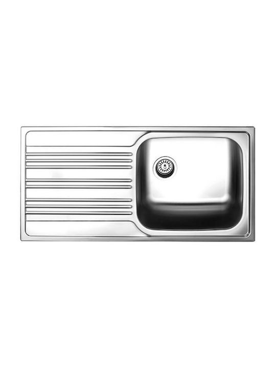 Fortinox Valley Ένθετος Νεροχύτης Inox Σατινέ Μ100xΠ50cm Ασημί