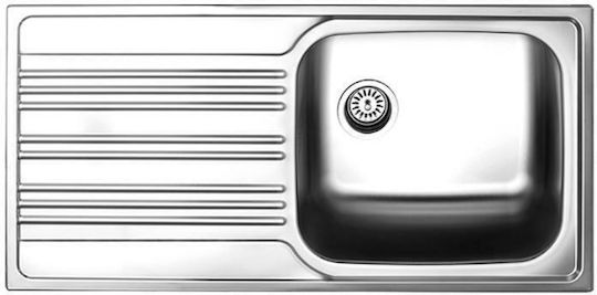 Fortinox Valley Ένθετος Νεροχύτης Inox Σατινέ Μ100xΠ50cm Ασημί