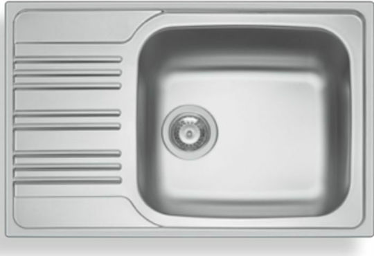 Maidtec Inset 1B 1D 101050701 Drop-In Spüle Inox Satiniert B78xT50cm Silber