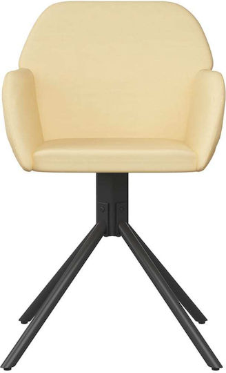 Dining Room Velvet Armchair Κρεμ 54x58.5x79.5cm 2pcs