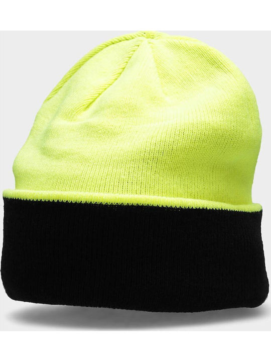 Beanie Ανδρικός Reversible Σκούφος Πλεκτός σε Κίτρινο χρώμα
