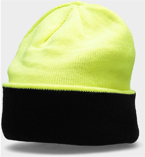 Beanie Männer Wendbar Beanie Gestrickt in Gelb Farbe