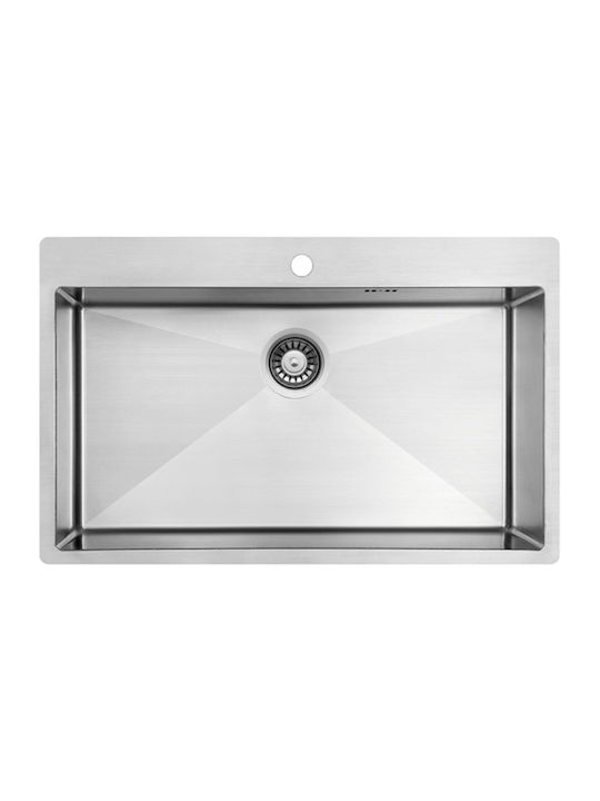 Macart Star 10 N-100 Ένθετος Νεροχύτης Inox Σατινέ Μ83xΠ51.5cm Ασημί