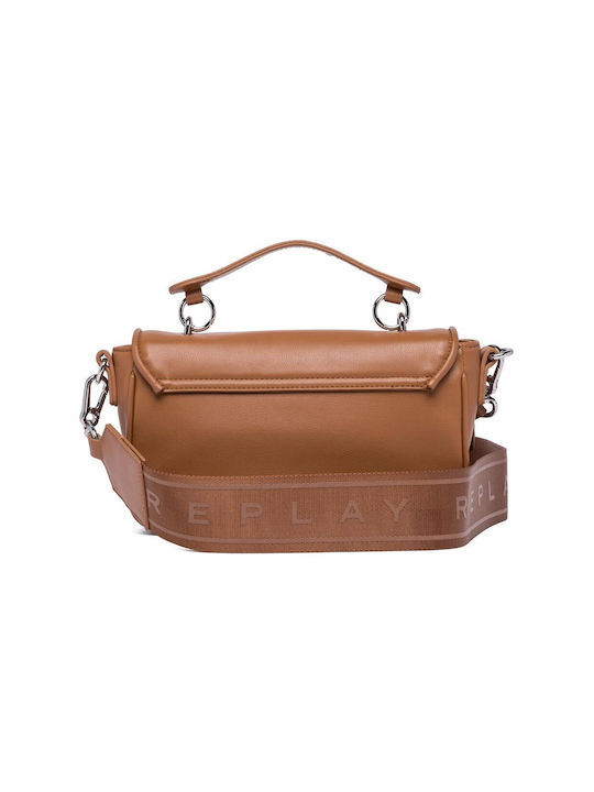 Replay Γυναικεία Flap Bag Χιαστί Καφέ