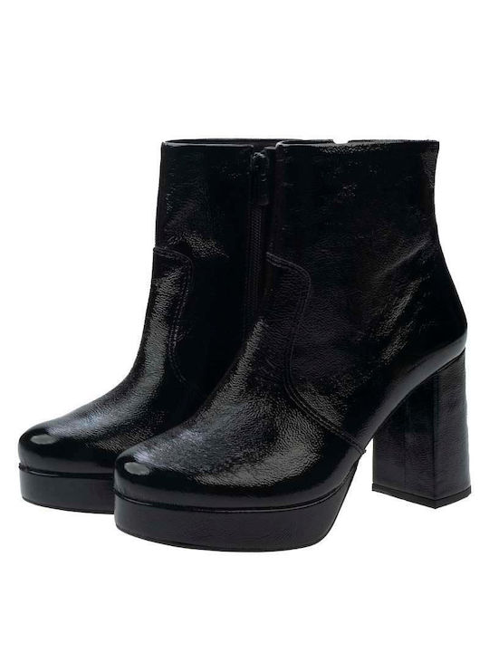 Ragazza R Leder Stiefeletten Damen Black Patent Leather