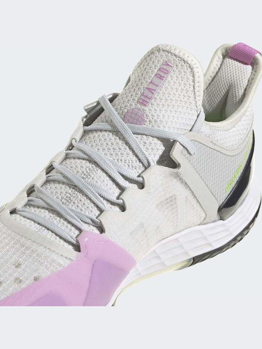adidas Adizero Ubersonic 4 Women's Tennis Shoes for Hard Courts Crystal White / Silver Metallic / Pulse Lilac