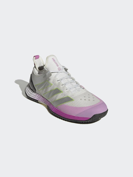 Adidas Adizero Ubersonic 4 Tennisschuhe Harte Gerichte Crystal White / Silver Metallic / Pulse Lilac