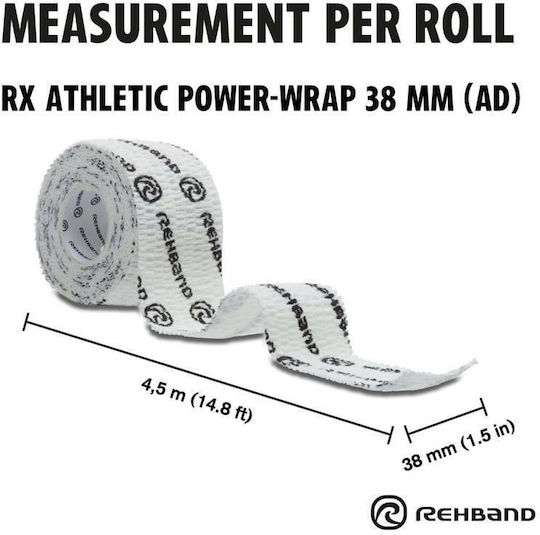 Rehband RX Athletic Power-Wrap Hookgrip Tape Ελαστικές Αυτοκόλλητες Αθλητικές Ταινίες 3.8cm x 4.5m 3τμχ
