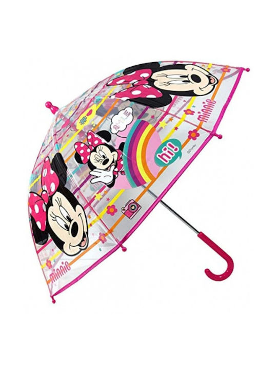 Chanos Kinder Regenschirm Gebogener Handgriff Minnie Bunt mit Durchmesser 45cm.