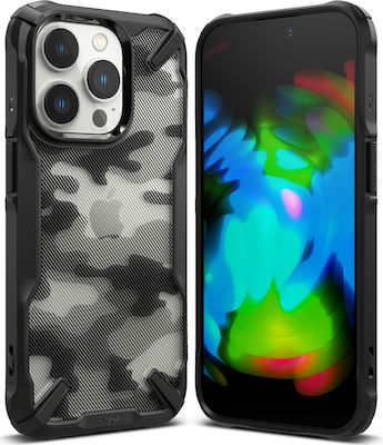 Ringke Fusion X Plastic / Silicone Back Cover Black Camo (iPhone 14 Pro Max)