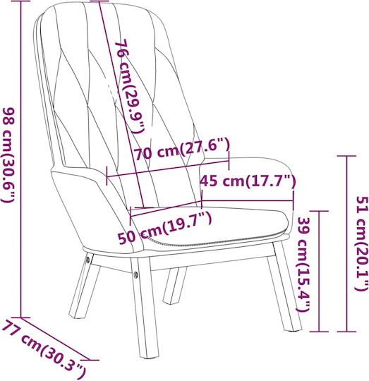 Πολυθρόνα Βελούδινη Σκούρο Πράσινο 70x77x98cm