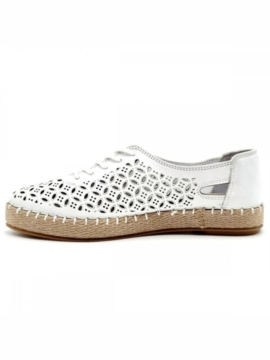 Lederne Damen Espadrilles in Weiß Farbe