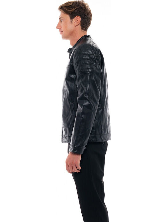 Jacke aus Kunstleder Biker Schwarz