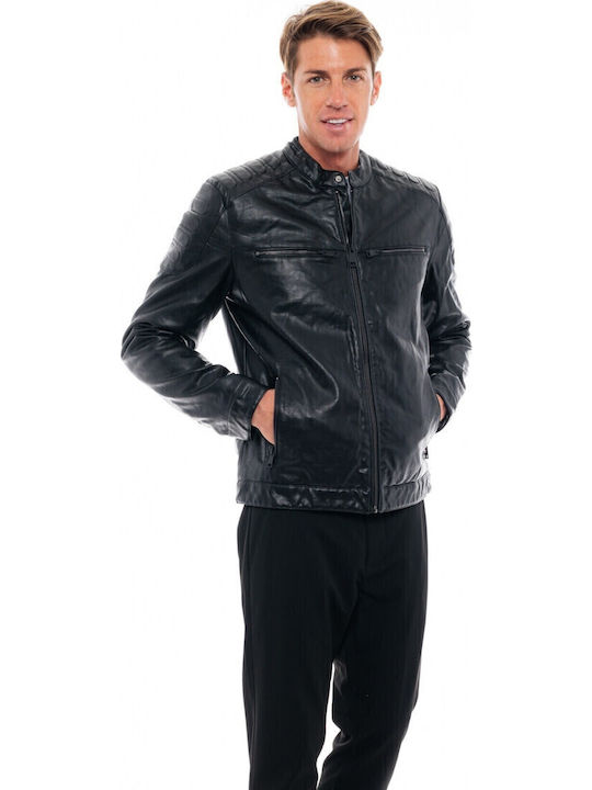 Jacke aus Kunstleder Biker Schwarz