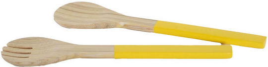 Nef-Nef Homeware Σετ Bamboo Εργαλείων Σερβιρίσματος 2τμχ Κίτρινο Casta