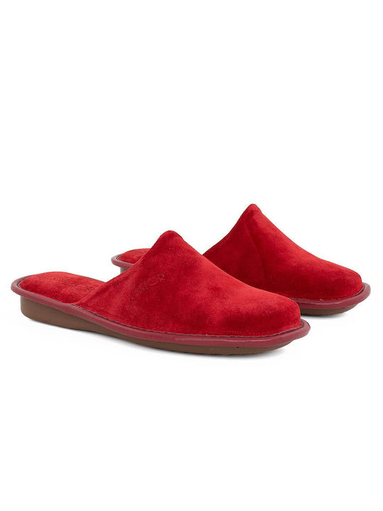 Castor Anatomic Anatomic Leather Women's Slippers In Red Colour