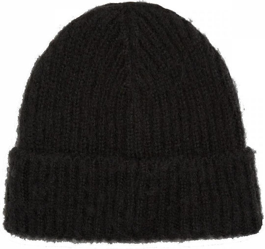Sarah Beanie Beanie with Rib Knit in Black color
