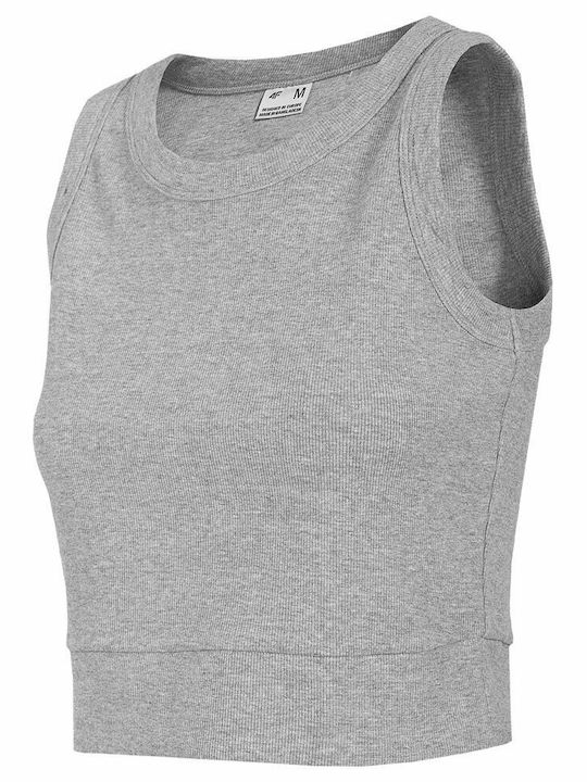 4F Damen Sportliches Crop Top Ärmellos Gray