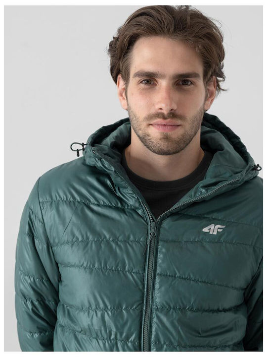 4F Herren Winter Jacke Puffer Grün