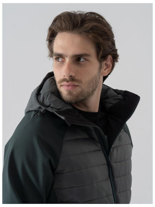 4F Men's Winter Softshell Jacket Waterproof and Windproof Green