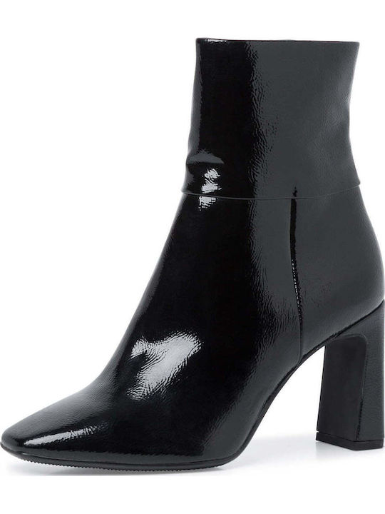 Stiefeletten Damen aus Lackleder Schwarz