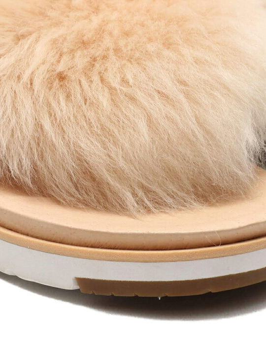 Holly Women's Flat Sandals in Beige Color