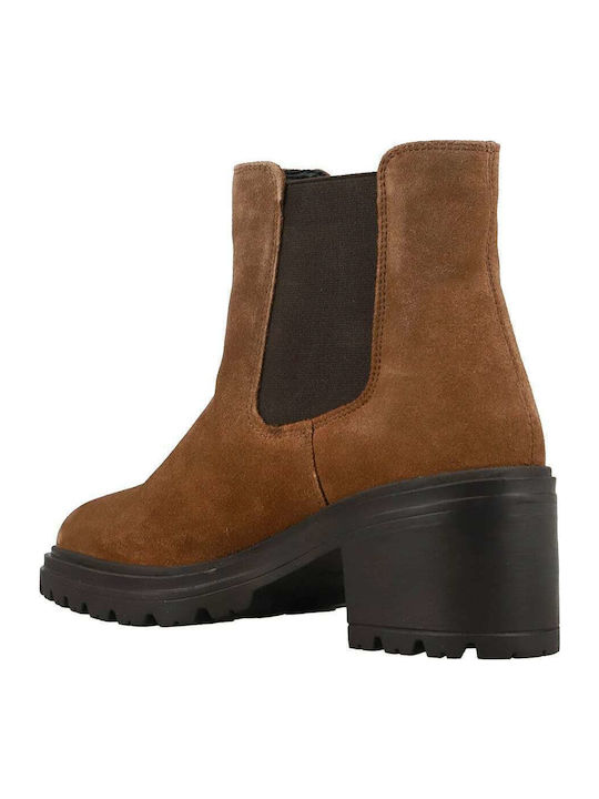 Damiana Suede Γυναικεία Chelsea Μποτάκια Καφέ