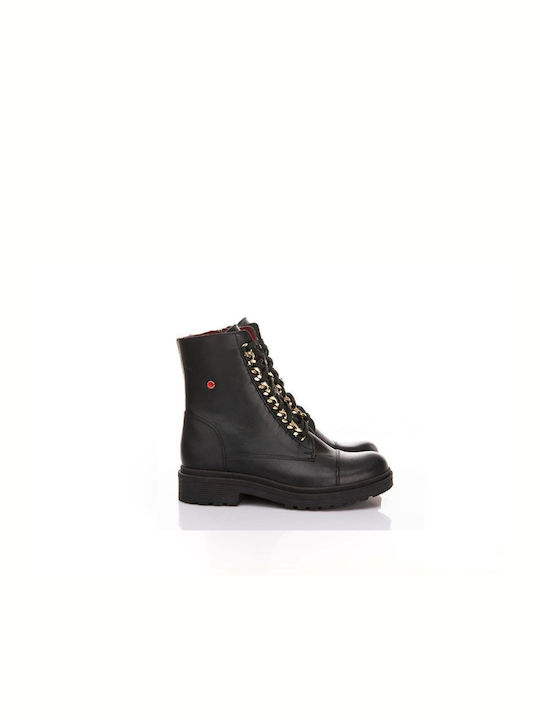 Кожени Дамски ботуши Black/Gold