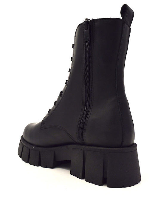 Leather Women's Ankle Boots Black