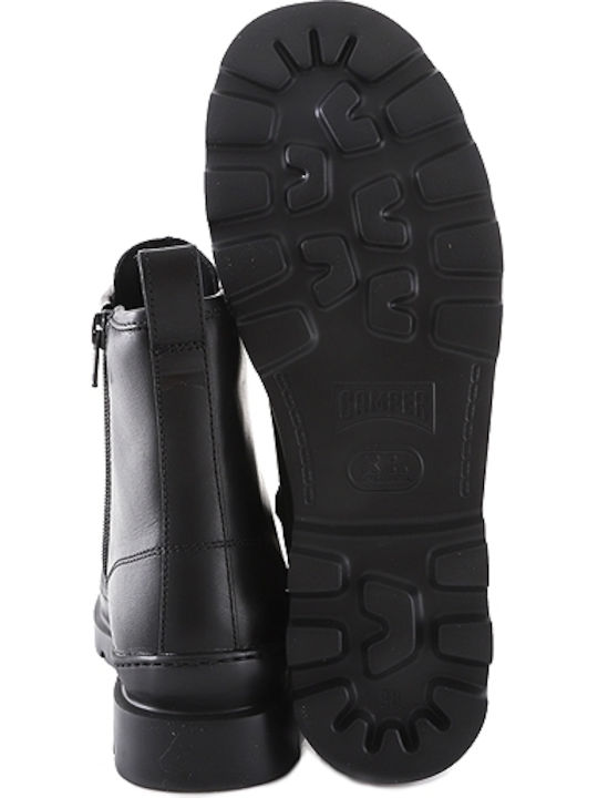 Brutus Leather Women's Ankle Boots with Medium Heel Black