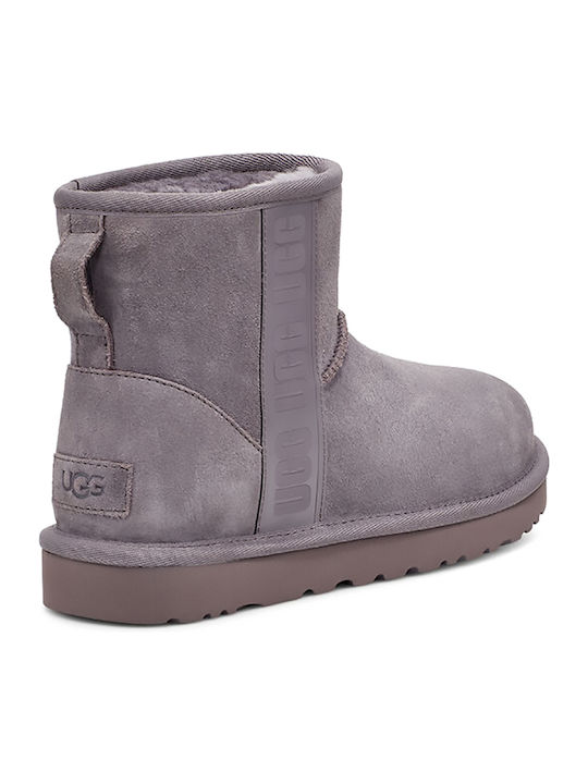 Classic Mini Side Logo Suede Women's Ankle Boots Shade