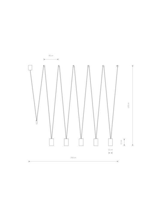 Nowodvorski More Eye Suspendat Candelabru pentru 5 Becuri GU10 Negru