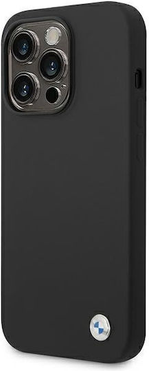 BMW Metal Logo Back Cover Plastic Negru (iPhone 14 Pro Max)
