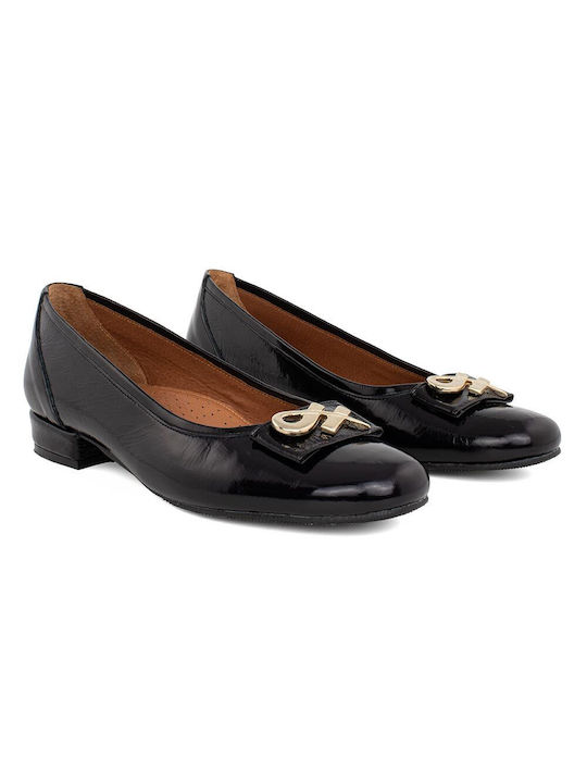 Castor Anatomic Leder Pumps mit Chunky flachem Absatz Schwarz