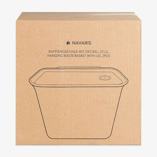 Navaris Κάδος Απορριμμάτων Πλαστικός Λευκός 5lt 2τμχ