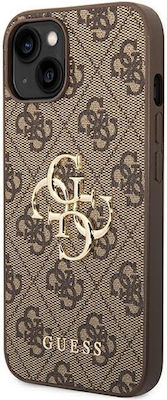 Guess 4G Big Metal Logo Plastic Back Cover Brown (iPhone 14)