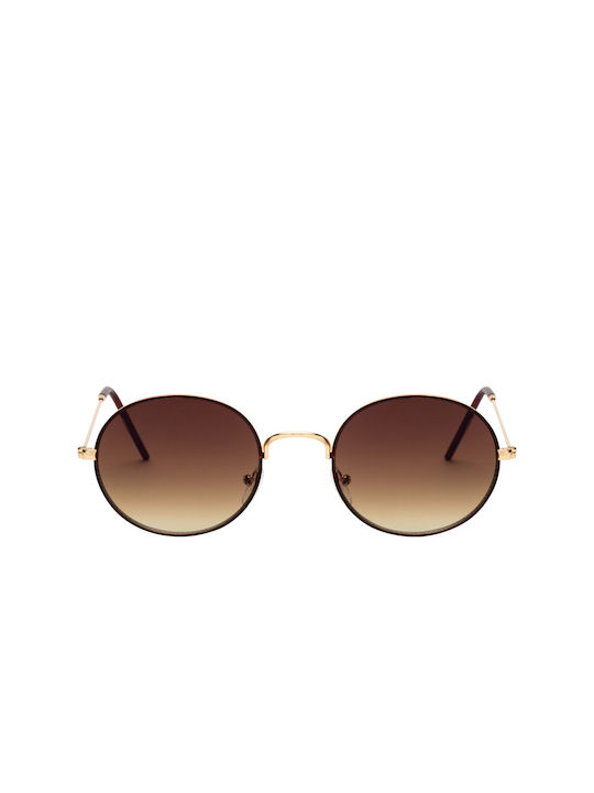 Trani Sunglasses with Brown Metal Frame and Brown Gradient Lens 01-9065-8