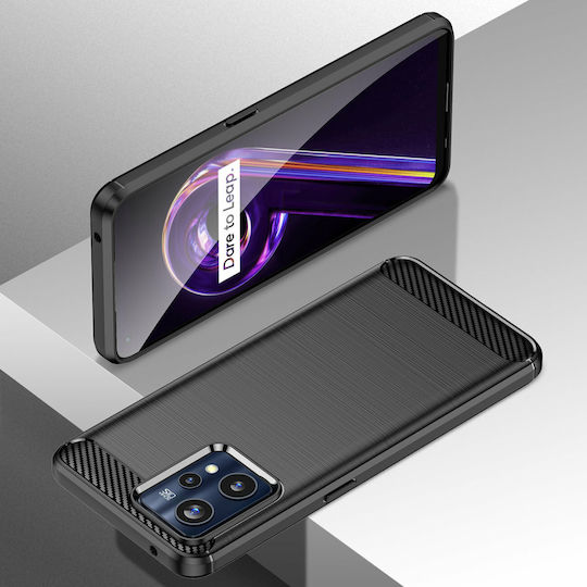 Hurtel Carbon Flexible Back Cover Σιλικόνης Μαύρο (Realme 9 / 9 Pro+)